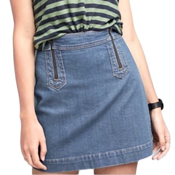 Pilcro & the letter press denim skirt size 6 - Picture 2 of 7